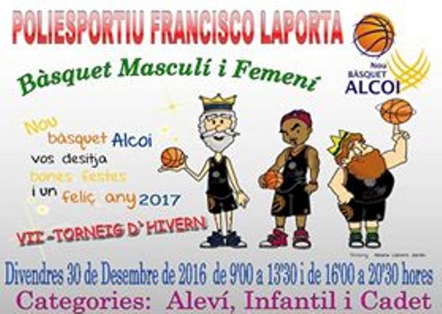 Cartel Torneo de Invierno del Nou Bàsquet Alcoi. 