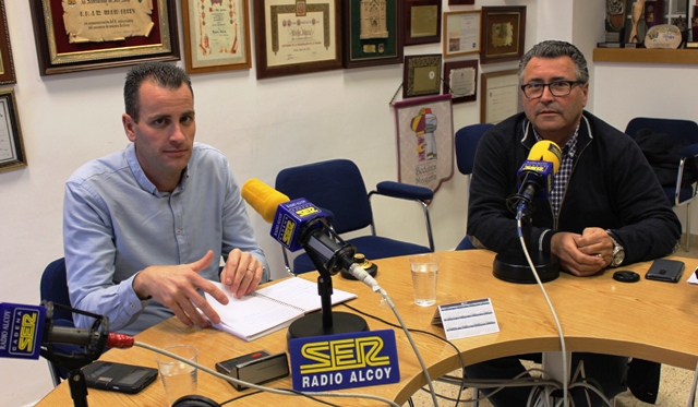 Alberto Belda y Miguel Juan Reig en Ser Deportivos. / Radio Alcoy